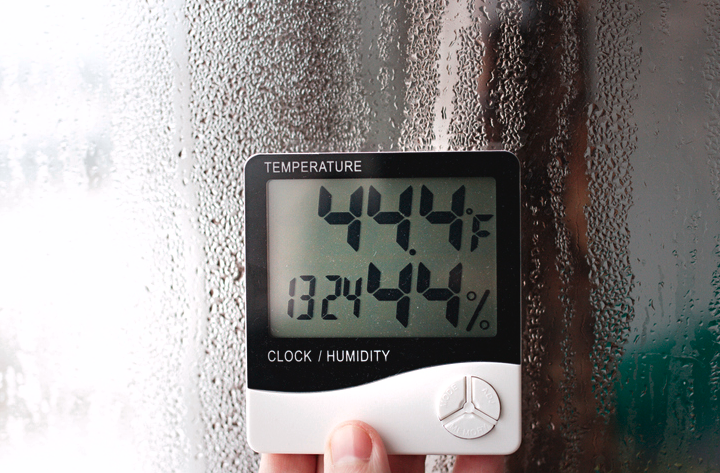 Measuring humidity in the home.